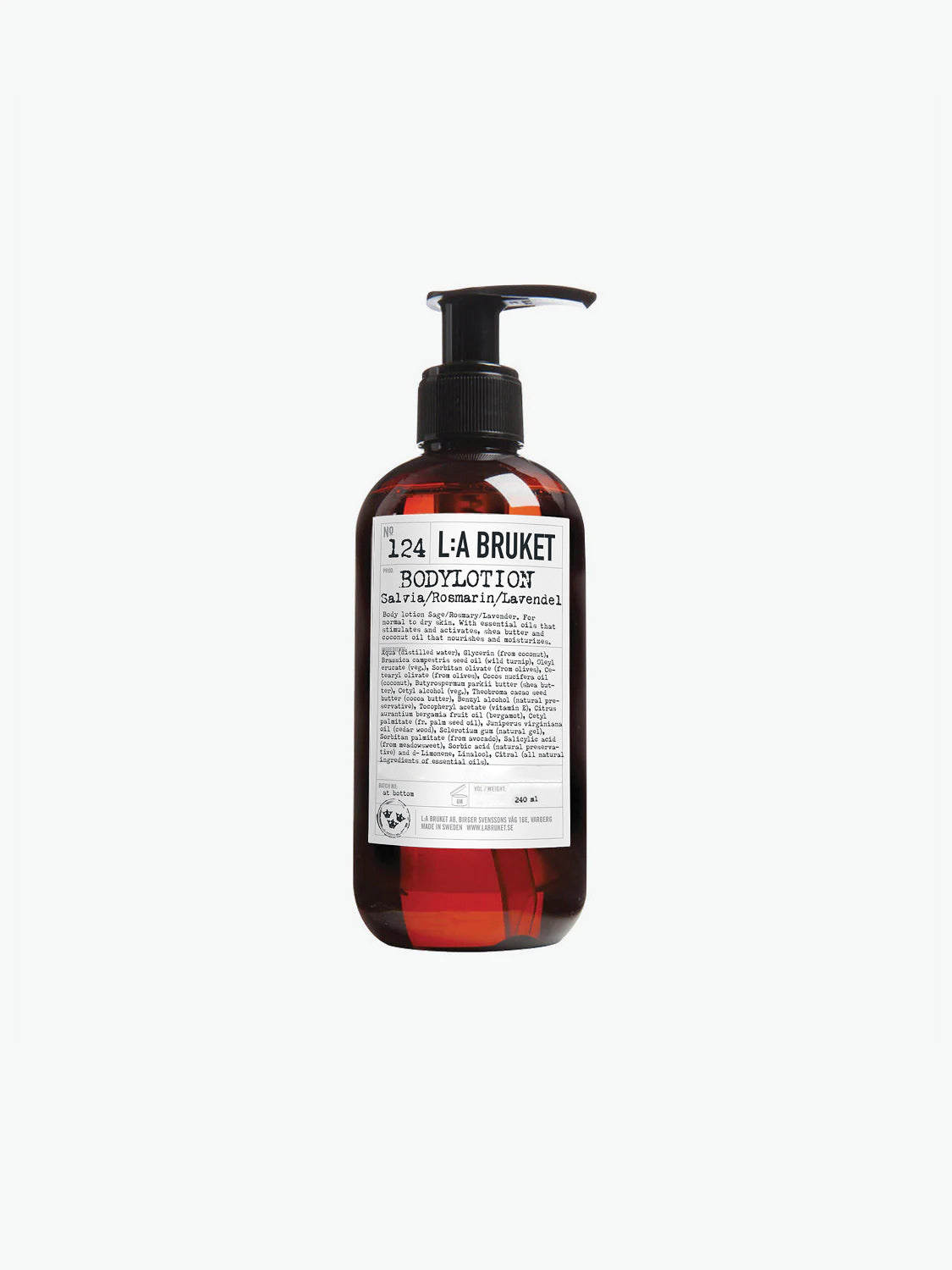 LA Bruket 124 Body Lotion Sage Rosemary and Lavender